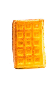 Biscuit wafers on a white background