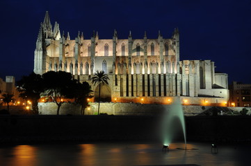 Fototapeta na wymiar Palma - Kathedrale bei Nacht
