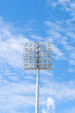 Stadium light on blue sky
