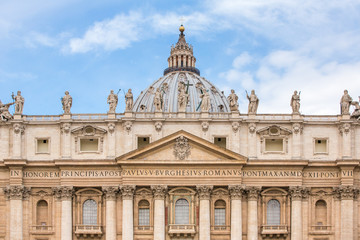 Fototapeta na wymiar Saint Peter's Basilica at St. Peter's Square in Vatican, Rome, I