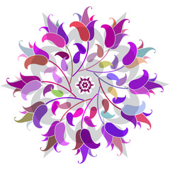  Floral colorful round pattern