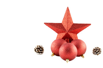 Weihnachtsstern mit Kugeln und Zapfen