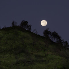 Full moon over mountain