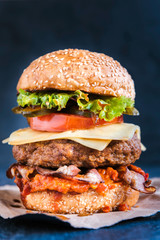 Bacon and beef burger