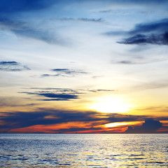 Beautiful Sunset Over Sea