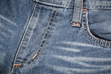 Blue jeans with seam texture background