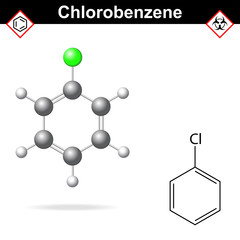Chlorobenzene chemical formula and model