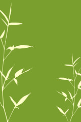 Bamboo Silhouette on Green Background