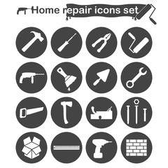 Home repair and renovation icons set