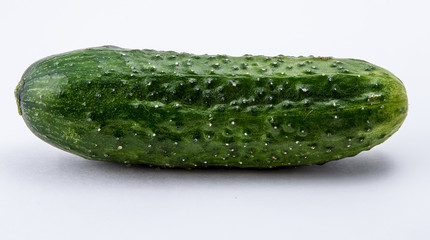 Изолированный зеленый огурец на белом фоне