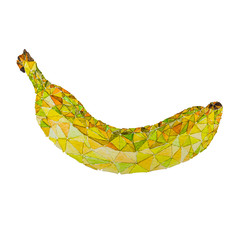 Low poly watercolor banana