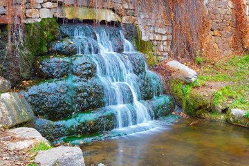 Waterfall in Olexandria Park - obrazy, fototapety, plakaty