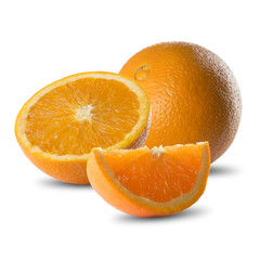 Fresh Orange On White Background