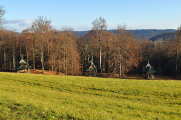 stations of the cross in autumn,Hostyn,Czech republic