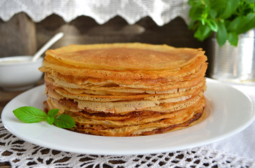 big stack of pancakes