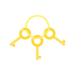  three keys hanging on a ring