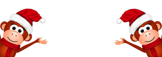 Christmas card with monkeys