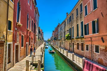 Photo sur Plexiglas Canal Canal pittoresque avec bateaux, Venise, Italie, HDR