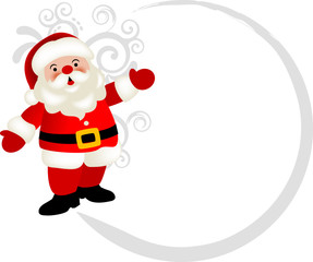 christmas santa claus in the circle frame