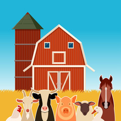 Obraz na płótnie Canvas Farm banner with animals