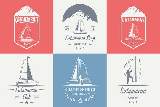 Set Catamaran Logos and Badges