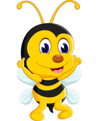 cute Bee cartoon flying of illustration
