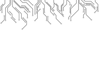 Vector : Electronic circuit border on white background