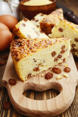 Casserole with millet and raisin