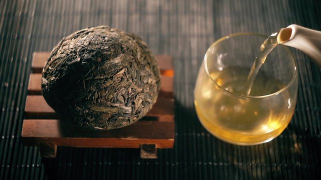 Chinese tea. Puer sort of tea filter variation