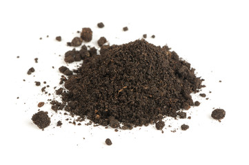 Pile of Soil Isolated on White Background