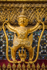 Ancient statues in temple of bangkok,thailand