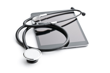 stethoscope and computer tablet