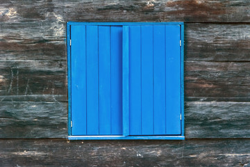 Window closed with blue