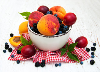 Fresh summer fruits and berries