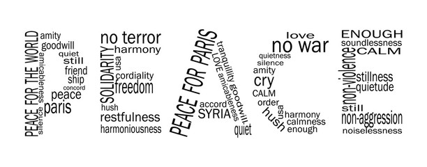 Peace for Paris, Peace for the world, Word-cloud style