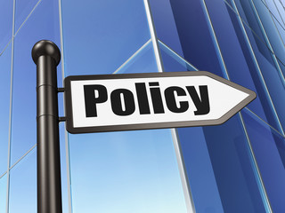 Insurance concept: sign Policy on Building background