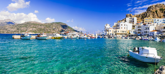 beautiful islans of Greece - Karpathos with pictorial capital Pigadia