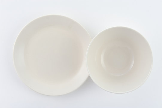 two plate on white background