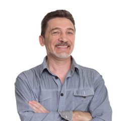 Obraz premium smiling middle age man with grey shirt