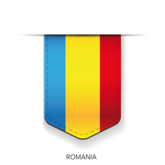 Fototapeta premium Romania flag ribbon vector