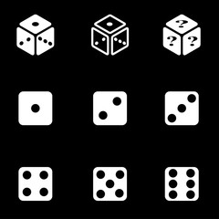 Vector white dice icon set. Dice Icon Object, Dice Icon Picture, Dice Icon Image - stock vector