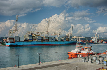 Industrial port of Koper in Slovenia