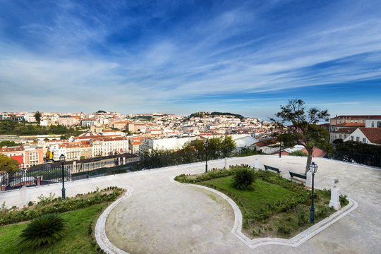 View of downtown Lisbon from the São Pedro de Alcântara viewpoint