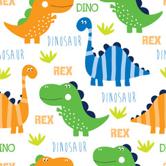 seamless dinosaur pattern vector illustration