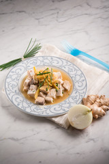 swordfish with fresh ginger and chive