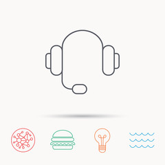 Fototapeta premium Headphones icon. Musical notes signs.