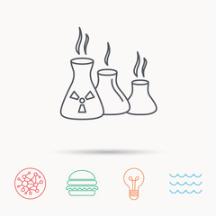 Industry building icon. Manufacturing sign.