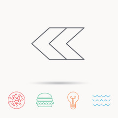 Left arrow icon. Previous sign.