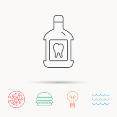 Mouthwash icon. Oral antibacterial liquid sign.
