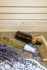 The interior of the spa, lavender soap.